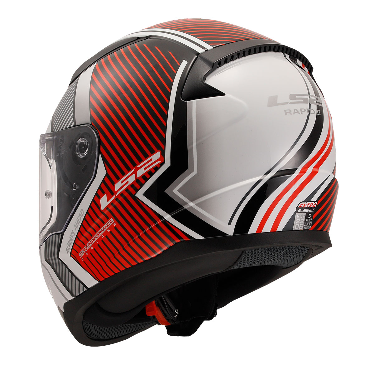 LS2 RAPID 2 EXTRA BEYAZ-KIRMIZI KASK