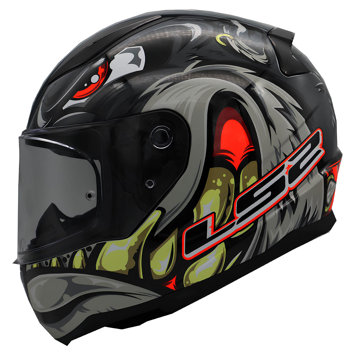 LS2 RAPID 2 SPOX GRİ-KIRMIZI KASK