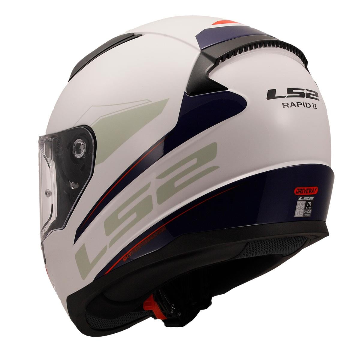 LS2 RAPID 2 DRIVEWAY BEYAZ MAVİ KAPALI KASK