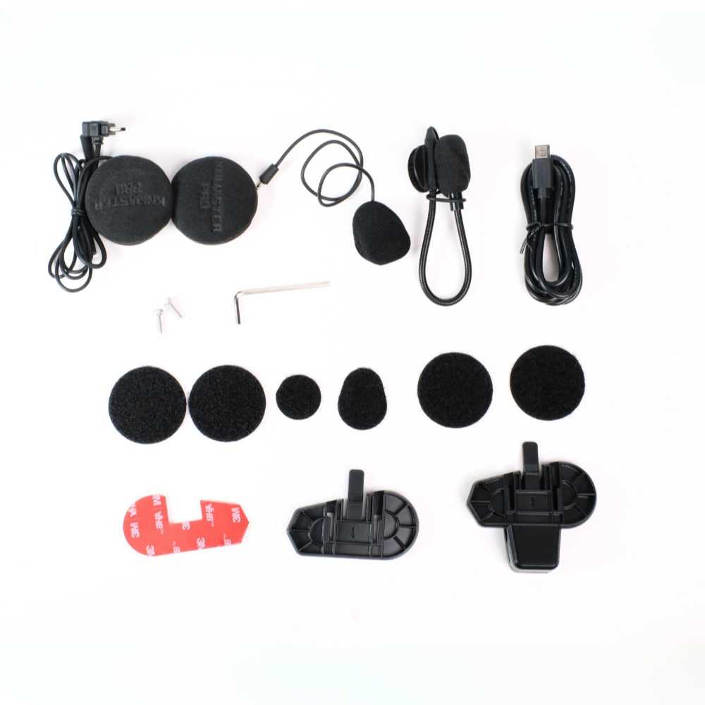 Knmaster KN2300PRO Motosiklet Kask İnterkom Bluetooth Intercom Kulaklık Seti SİYAH