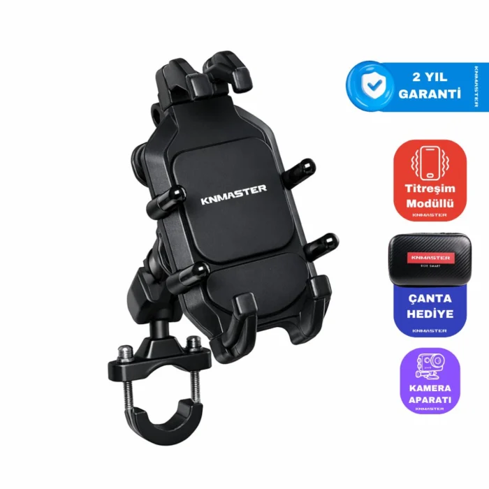Knmaster TT860 Titreşim Engelleyicili Tüm Motosikletlere Uyumlu Telefon Tutucu (Kamera Bağlantılı)